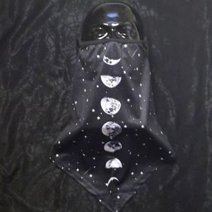 Moon Phase Black Face Mask